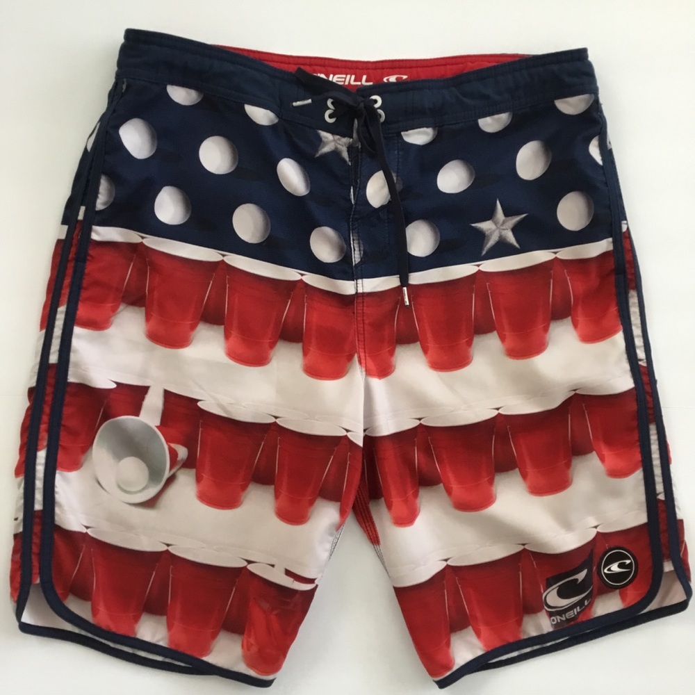O’Neill Mens Board Shorts Beer Pong Size 34